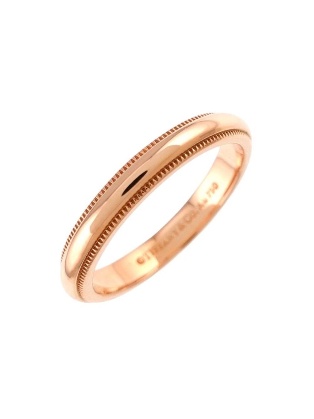 Tiffany & Co Milgrain Ring 18K Pink Gold Together